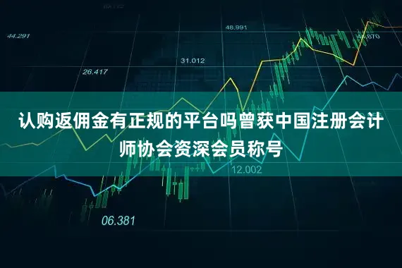 认购返佣金有正规的平台吗曾获中国注册会计师协会资深会员称号