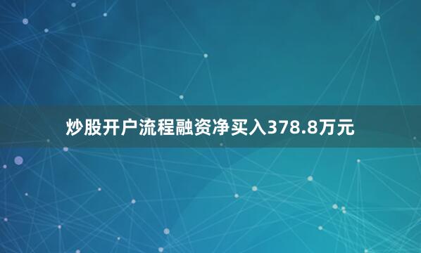 炒股开户流程融资净买入378.8万元